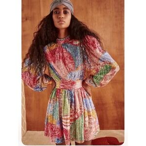 CELIA B Popa Mini Dress Multi‎ Sequin Pattern size Large